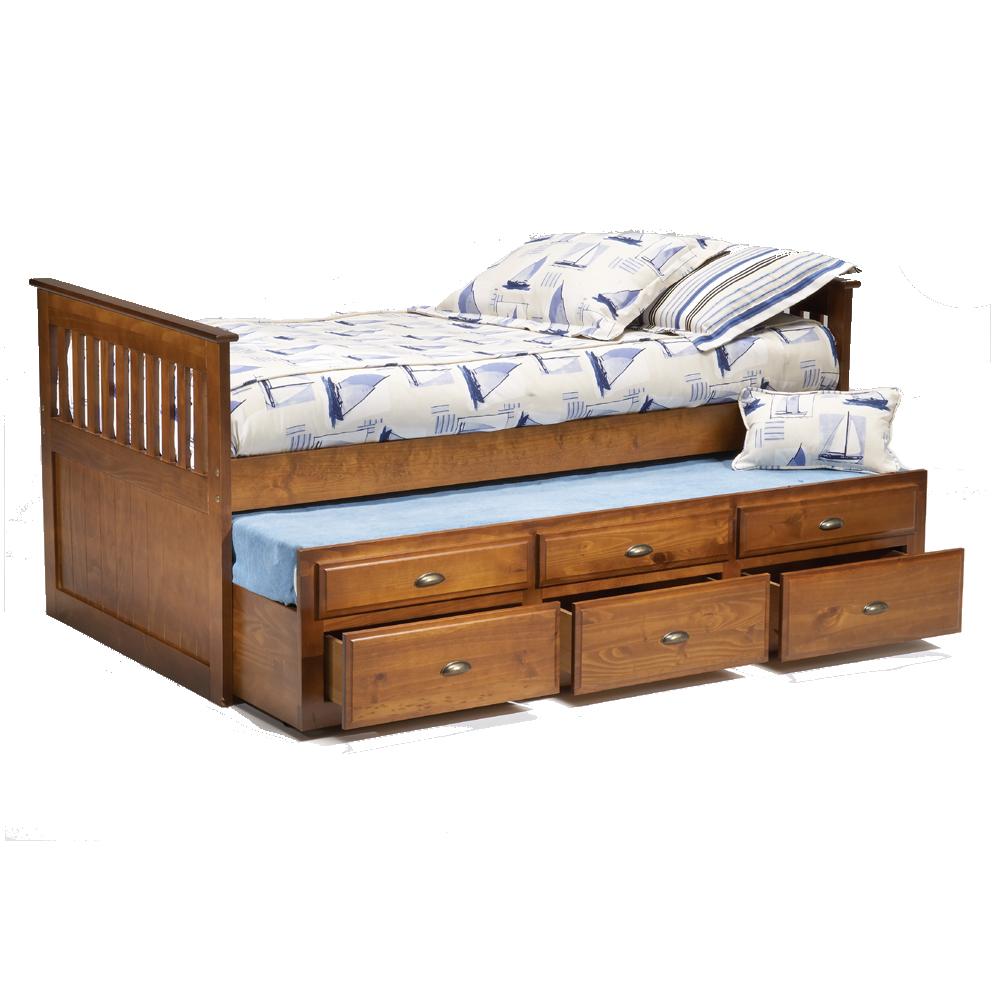 Bernards Logan Twin Captain's Bed with Trundle & Drawers Wayside Furniture Captain's Beds